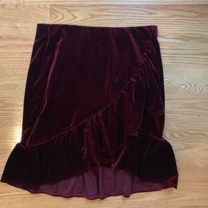 Maroon Velvet Skirt